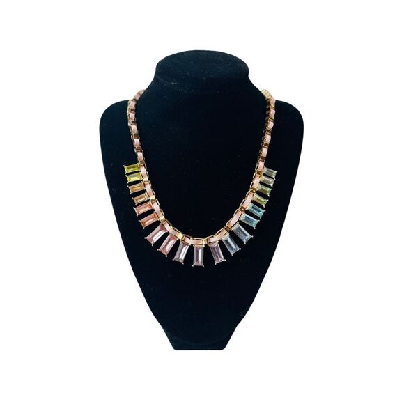 NWT INC INTERNATIONAL CONCEPTS Rainbow Baguette Ribbon-Woven Statement Necklace - Picture 2 of 6